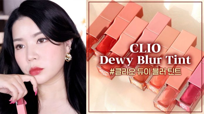 swatch và review son Clio Dewy Blur Tint