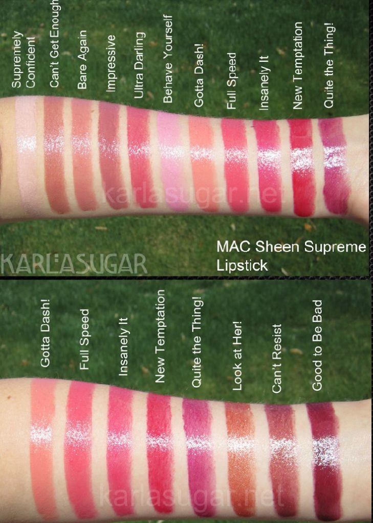  Bảng màu son Mac dòng Sheen Supreme Lipstick